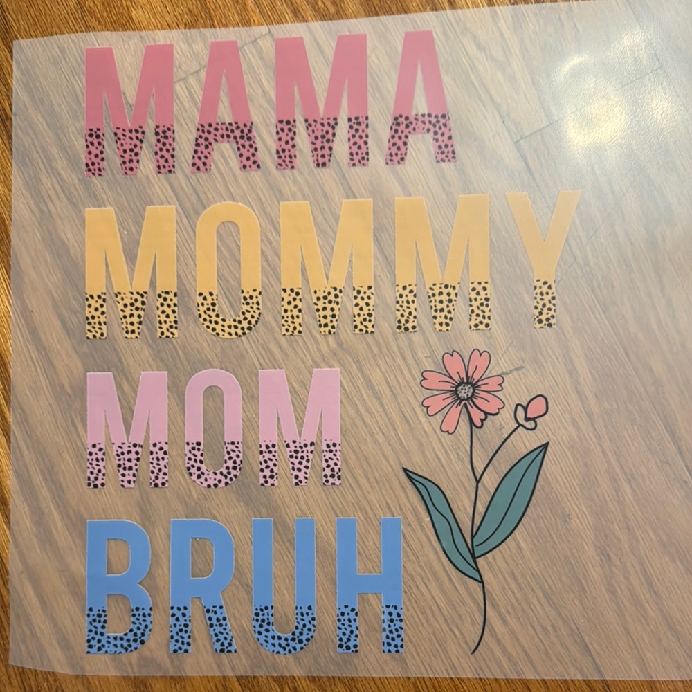 Colorful Text and Flower Design Decal